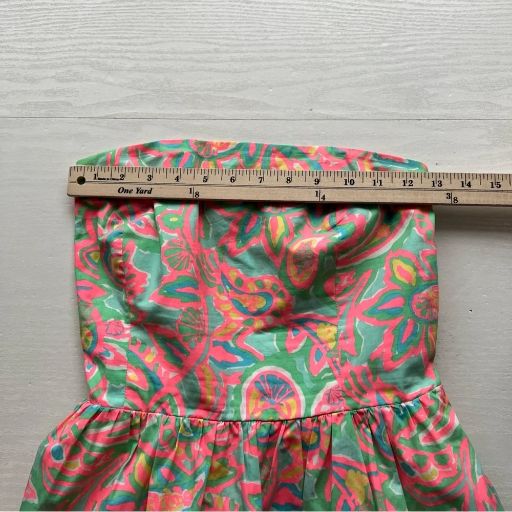 Lilly Pulitzer Chandie Strapless Dress Womens Small Make A Splash Sand Bar - Picture 3 of 14